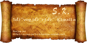 Sövegjártó Klaudia névjegykártya