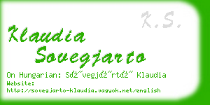 klaudia sovegjarto business card